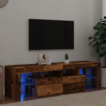 Tv-Meubel Met Led 140X36,5X40 Cm Bewerkt Hout