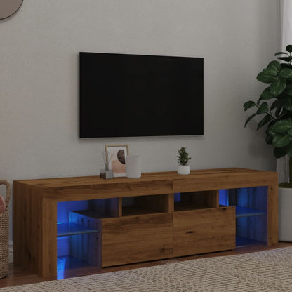 Tv-Meubel Met Led 140X36,5X40 Cm Bewerkt Hout