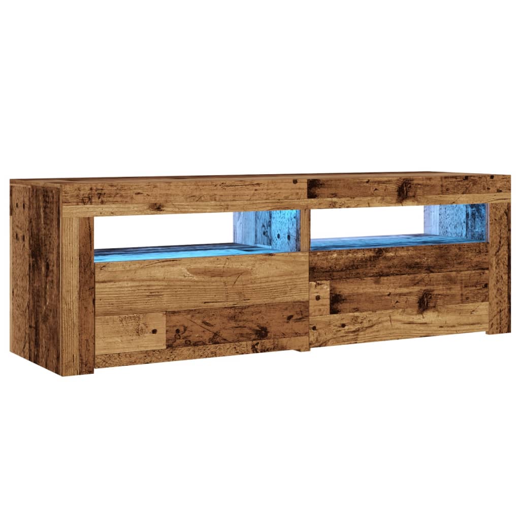 Tv-Meubel Met Led 120X35X40 Cm Bewerkt Hout