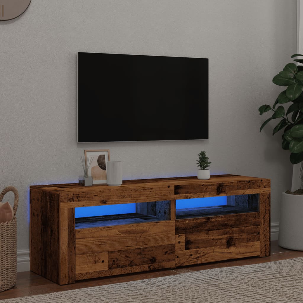 Tv-Meubel Met Led 120X35X40 Cm Bewerkt Hout