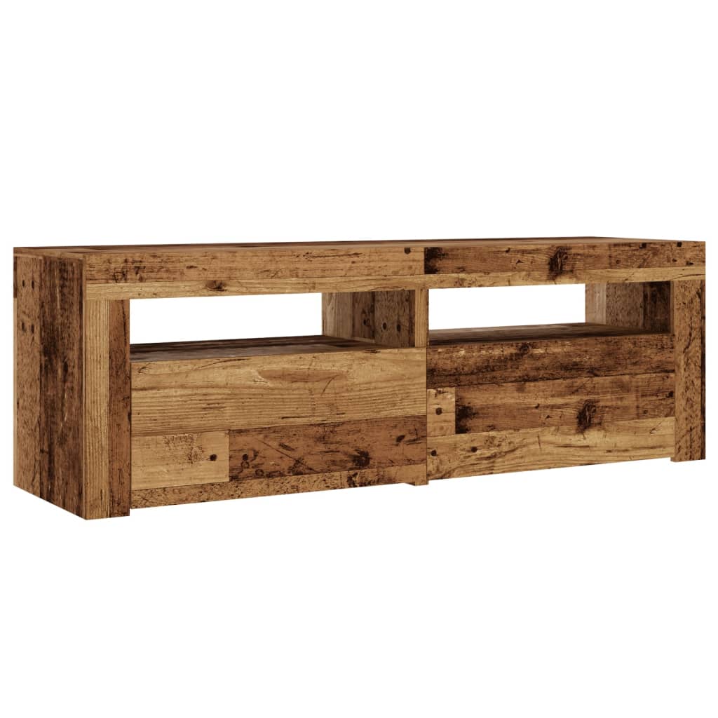 Tv-Meubel Met Led 120X35X40 Cm Bewerkt Hout