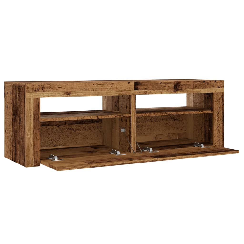 Tv-Meubel Met Led 120X35X40 Cm Bewerkt Hout