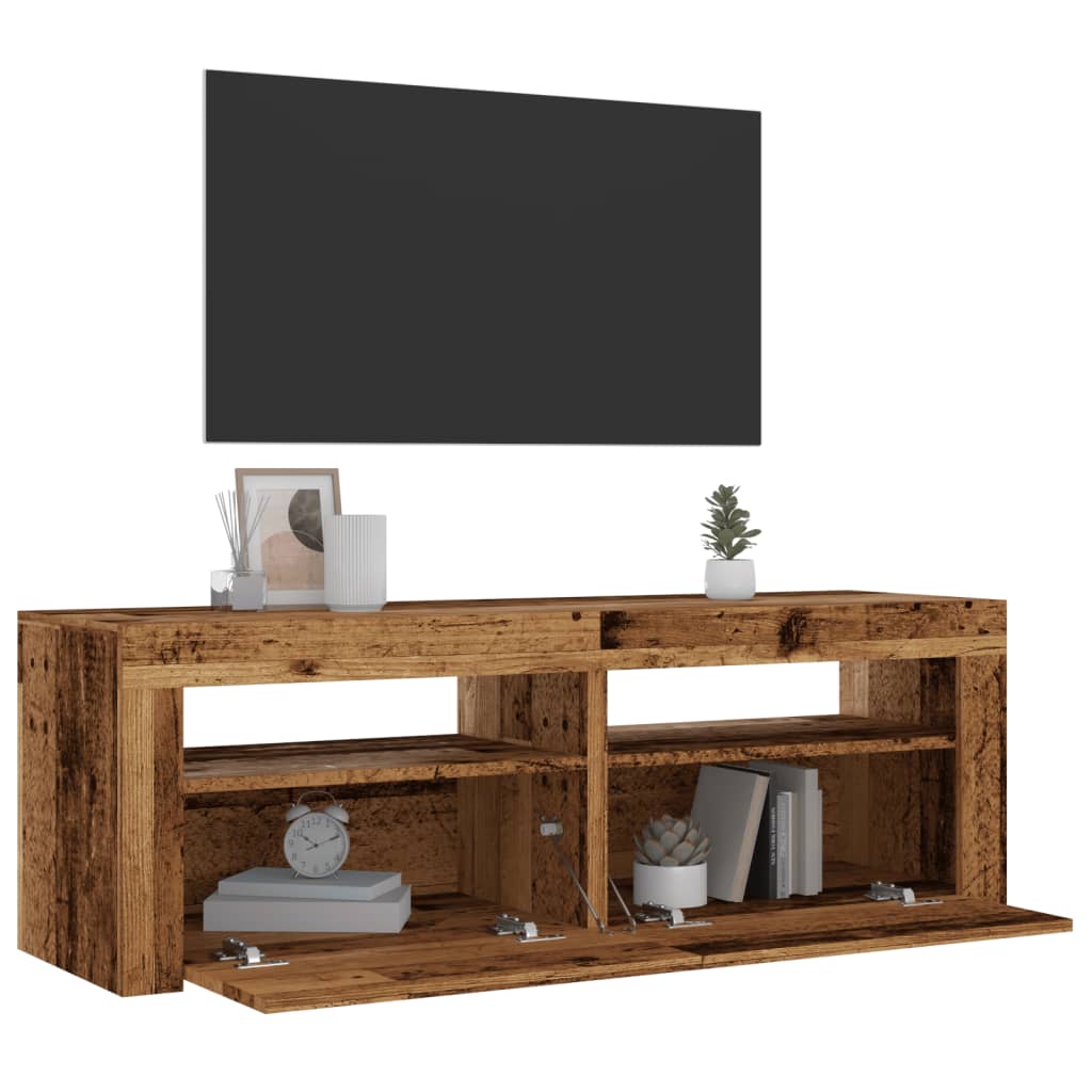 Tv-Meubel Met Led 120X35X40 Cm Bewerkt Hout