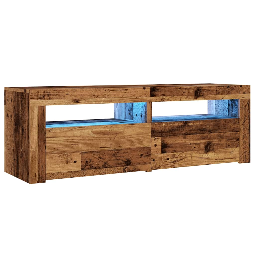 Tv-Meubel Met Led 120X35X40 Cm Bewerkt Hout