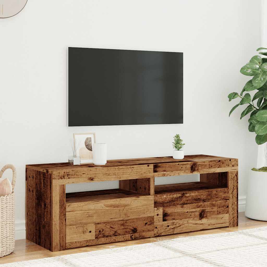 Tv-Meubel Met Led 120X35X40 Cm Bewerkt Hout