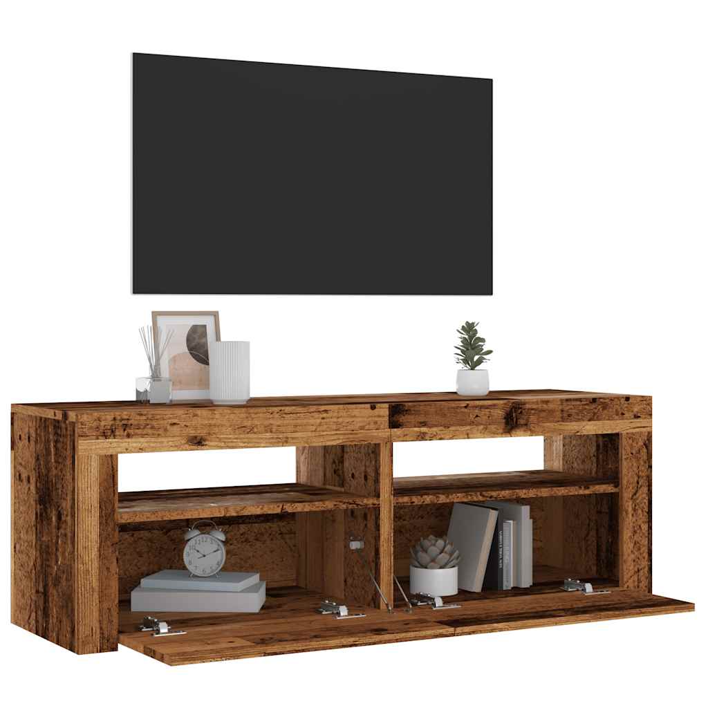 Tv-Meubel Met Led 120X35X40 Cm Bewerkt Hout