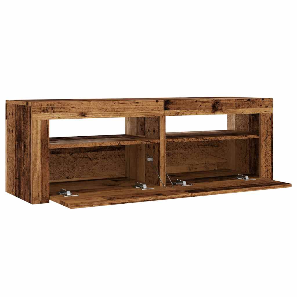 Tv-Meubel Met Led 120X35X40 Cm Bewerkt Hout