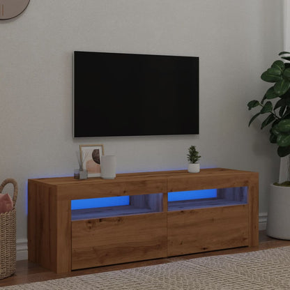 Tv-Meubel Met Led 120X35X40 Cm Bewerkt Hout