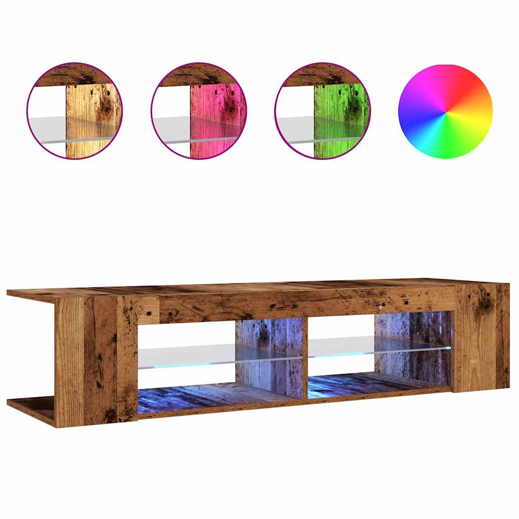 Tv-Meubel Met Led 135X39X30 Cm Bewerkt Hout