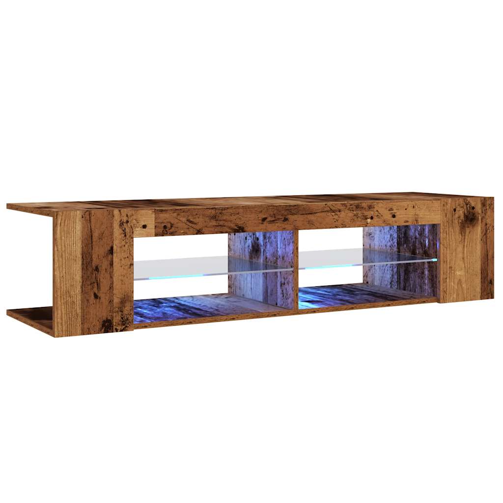 Tv-Meubel Met Led 135X39X30 Cm Bewerkt Hout