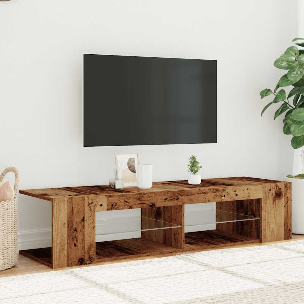 Tv-Meubel Met Led 135X39X30 Cm Bewerkt Hout