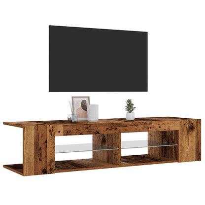 Tv-Meubel Met Led 135X39X30 Cm Bewerkt Hout