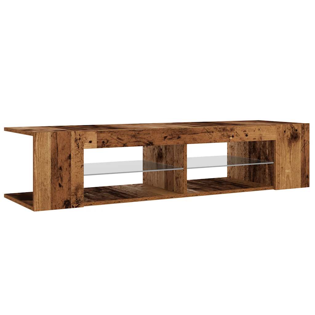 Tv-Meubel Met Led 135X39X30 Cm Bewerkt Hout