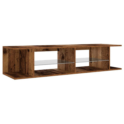 Tv-Meubel Met Led 135X39X30 Cm Bewerkt Hout