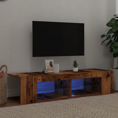 Tv-Meubel Met Led 135X39X30 Cm Bewerkt Hout