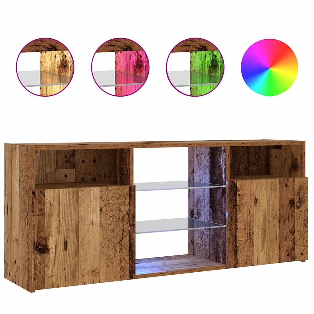 Tv-Meubel Met Led 120X30X50 Cm Bewerkt Hout