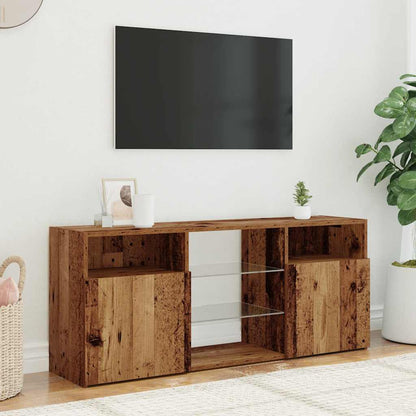 Tv-Meubel Met Led 120X30X50 Cm Bewerkt Hout