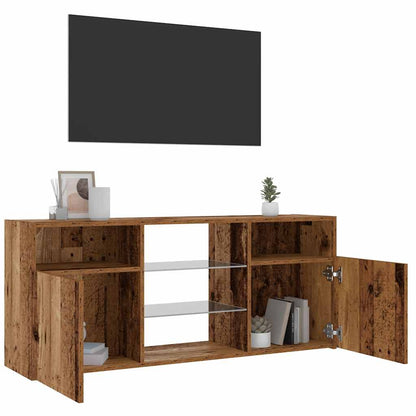 Tv-Meubel Met Led 120X30X50 Cm Bewerkt Hout