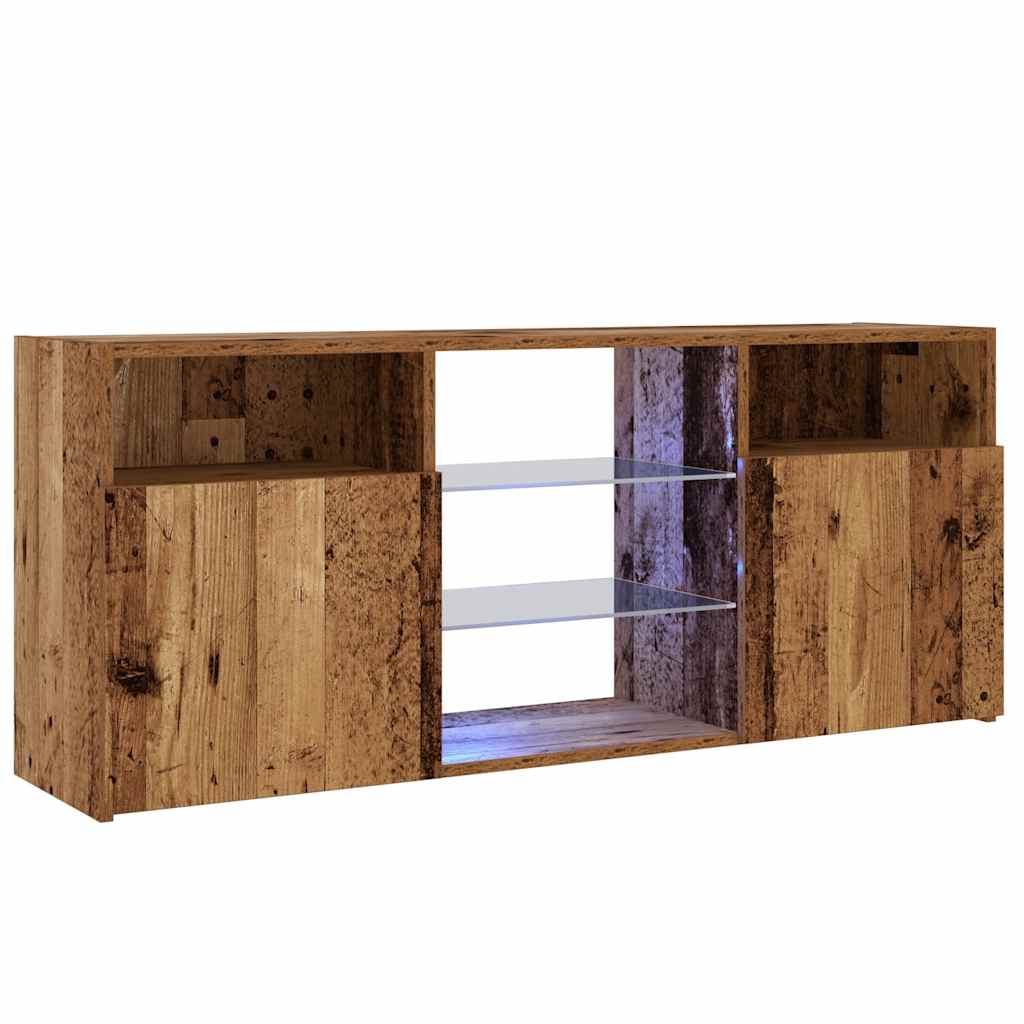 Tv-Meubel Met Led 120X30X50 Cm Bewerkt Hout