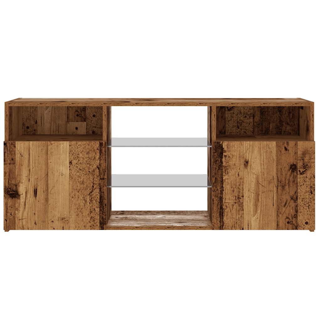 Tv-Meubel Met Led 120X30X50 Cm Bewerkt Hout