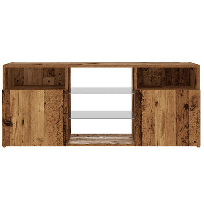 Tv-Meubel Met Led 120X30X50 Cm Bewerkt Hout