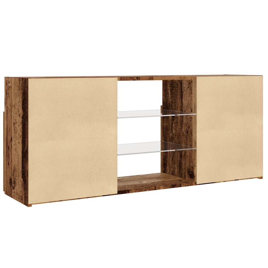 Tv-Meubel Met Led 120X30X50 Cm Bewerkt Hout