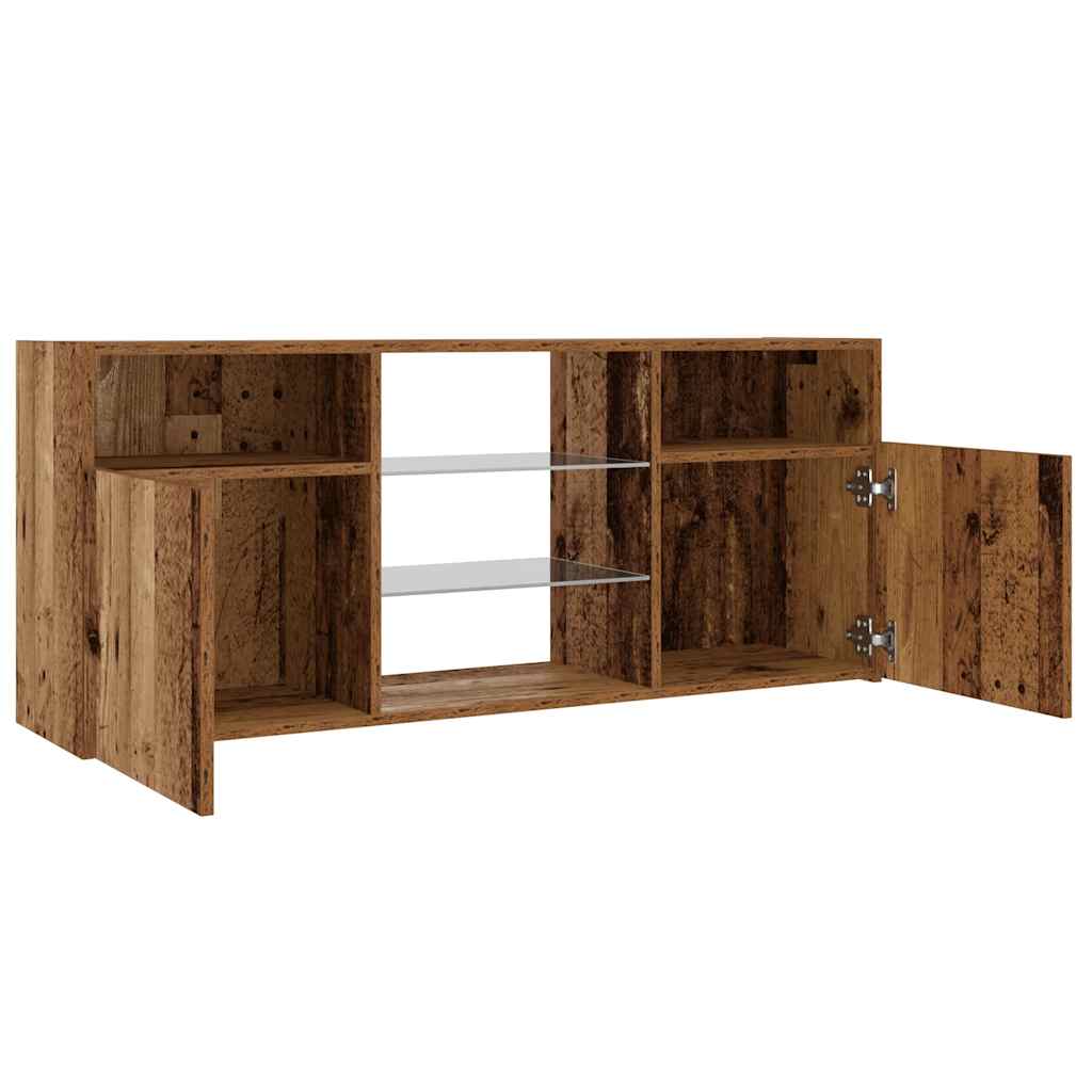 Tv-Meubel Met Led 120X30X50 Cm Bewerkt Hout