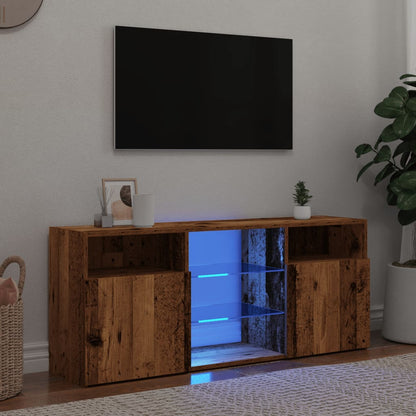 Tv-Meubel Met Led 120X30X50 Cm Bewerkt Hout