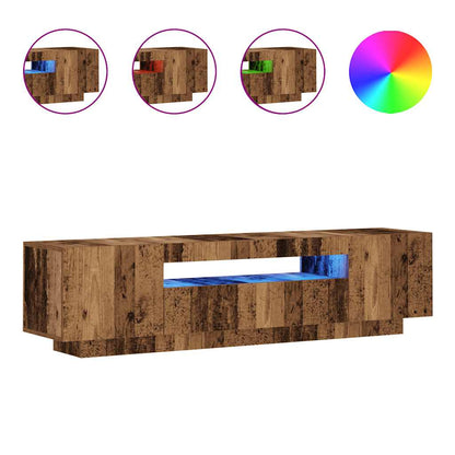 Tv-Meubel Met Led 160X35X40 Cm Bewerkt Hout