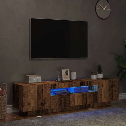 Tv-Meubel Met Led 160X35X40 Cm Bewerkt Hout