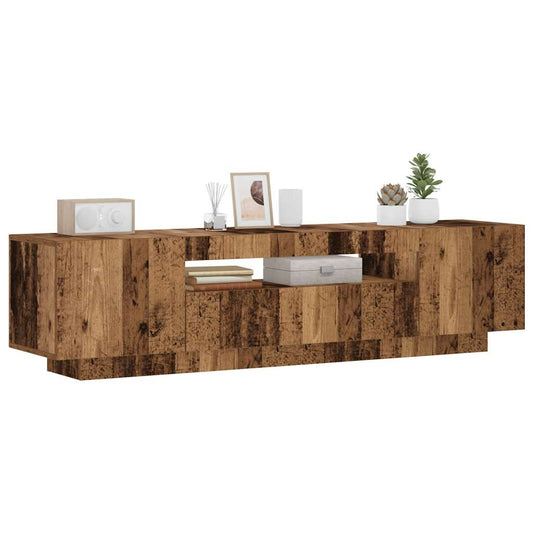 Tv-Meubel Met Led 160X35X40 Cm Bewerkt Hout