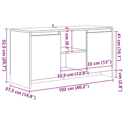 Tv-Meubel 102X37,5X52,5 Cm Bewerkt Hout Kleurig