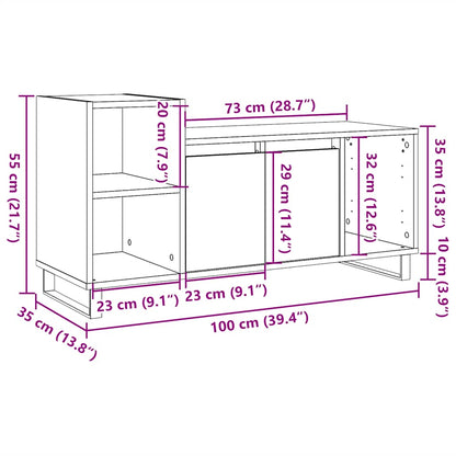 Tv-Meubel 100X35X55 Cm Bewerkt Hout Kleurig