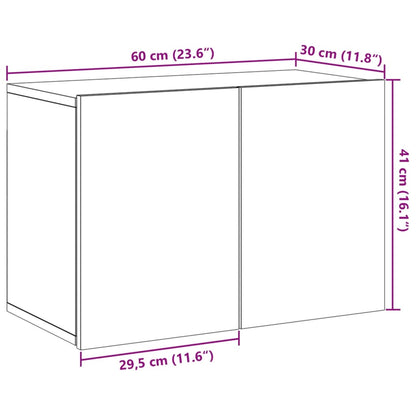 Tv-Meubel Wandgemonteerd 60X30X41 Cm Oud Houtkleurig