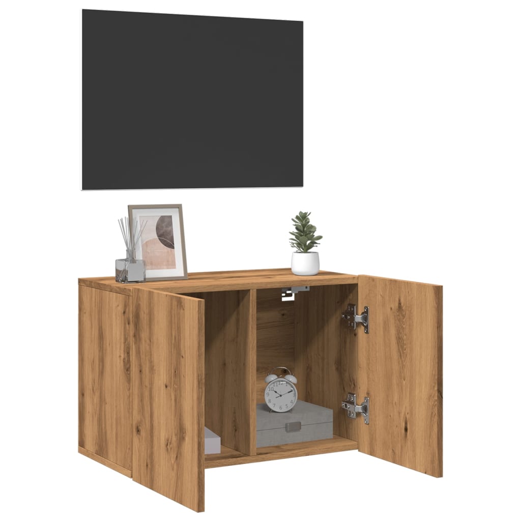 Tv-Meubel Wandgemonteerd 60X30X41 Cm Artisanaal Eikenkleurig