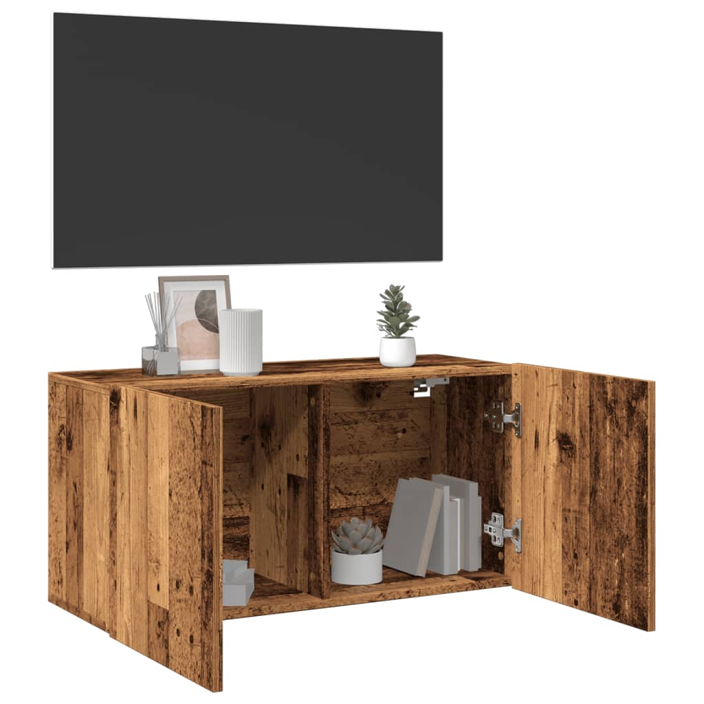 Tv-Meubel Wandgemonteerd 80X30X41 Cm Oud Houtkleurig