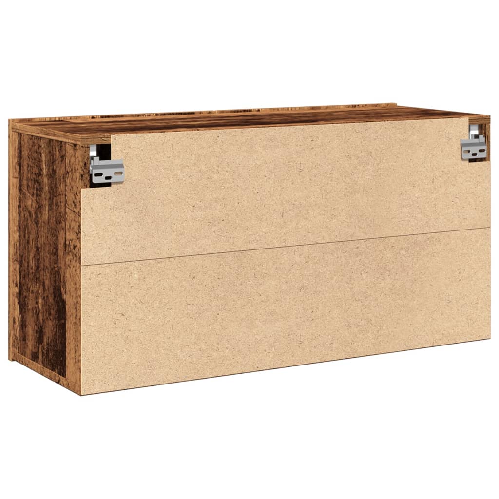 Tv-Meubel Wandgemonteerd 80X30X41 Cm Oud Houtkleurig