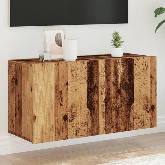 Tv-Meubel Wandgemonteerd 80X30X41 Cm Oud Houtkleurig