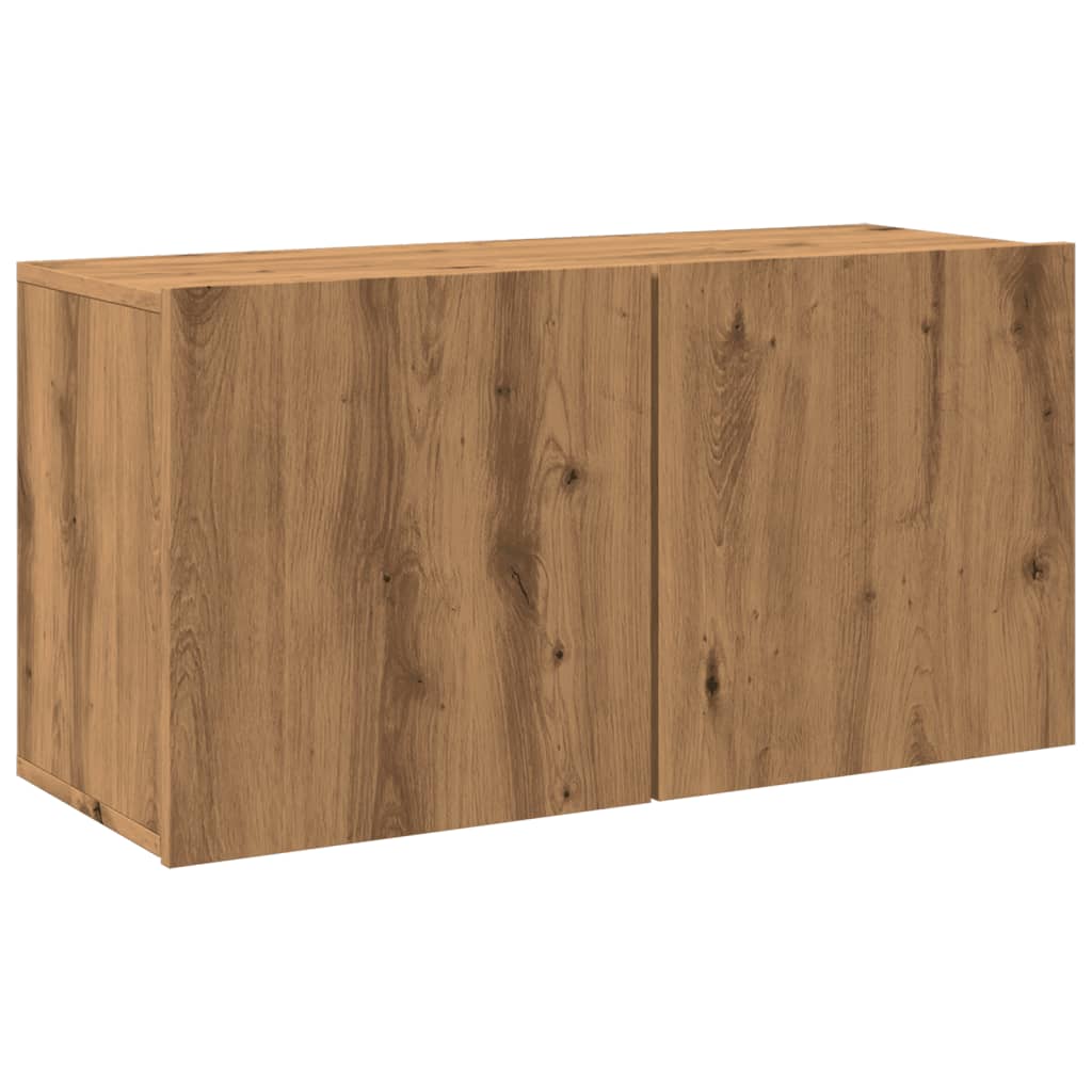 Tv-Meubel Wandgemonteerd 80X30X41 Cm Artisanaal Eikenkleurig