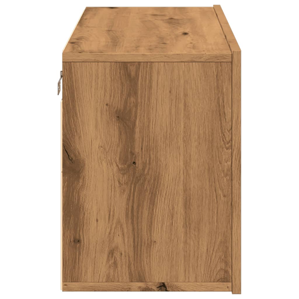 Tv-Meubel Wandgemonteerd 80X30X41 Cm Artisanaal Eikenkleurig