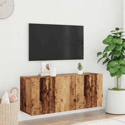 Tv-Meubel Wandgemonteerd 100X30X41 Cm Oud Houtkleurig Wolkengrijs