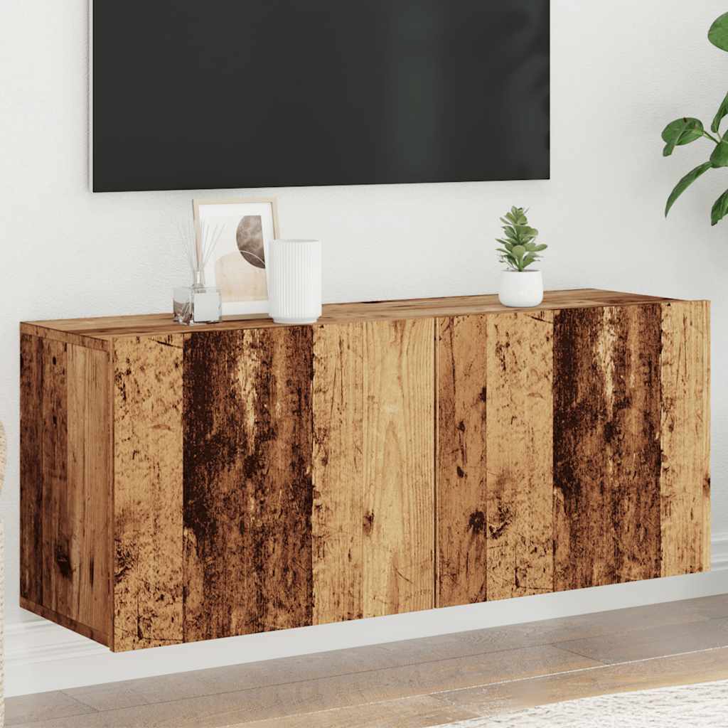 Tv-Meubel Wandgemonteerd 100X30X41 Cm Oud Houtkleurig Wolkengrijs