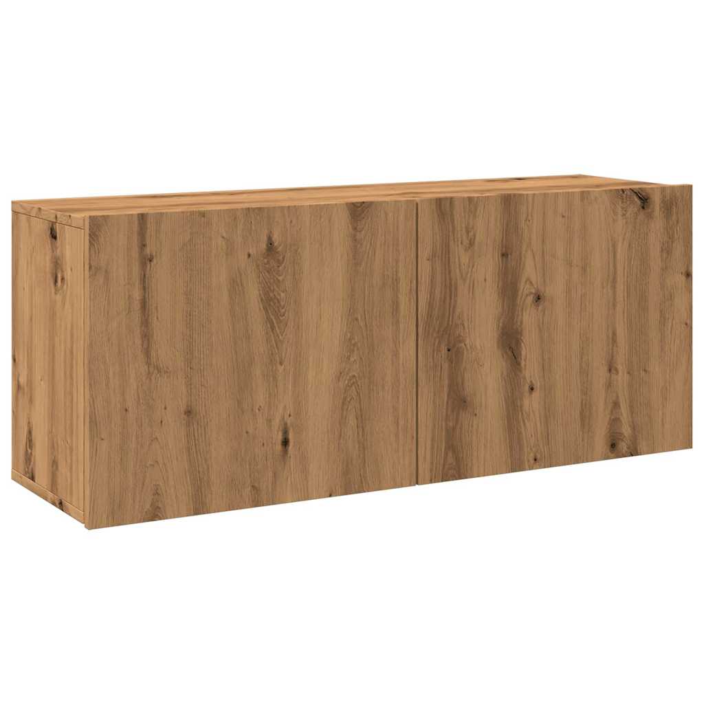 Tv-Meubel Wandgemonteerd 100X30X41 Cm Artisanaal Eikenkleurig