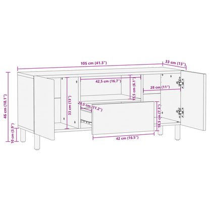 Tv-Meubel 105X33X46 Cm Bewerkt Hout Zwart