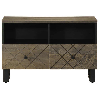 Tv-Meubel 70X33X46 Cm Massief Mangohout Zwart