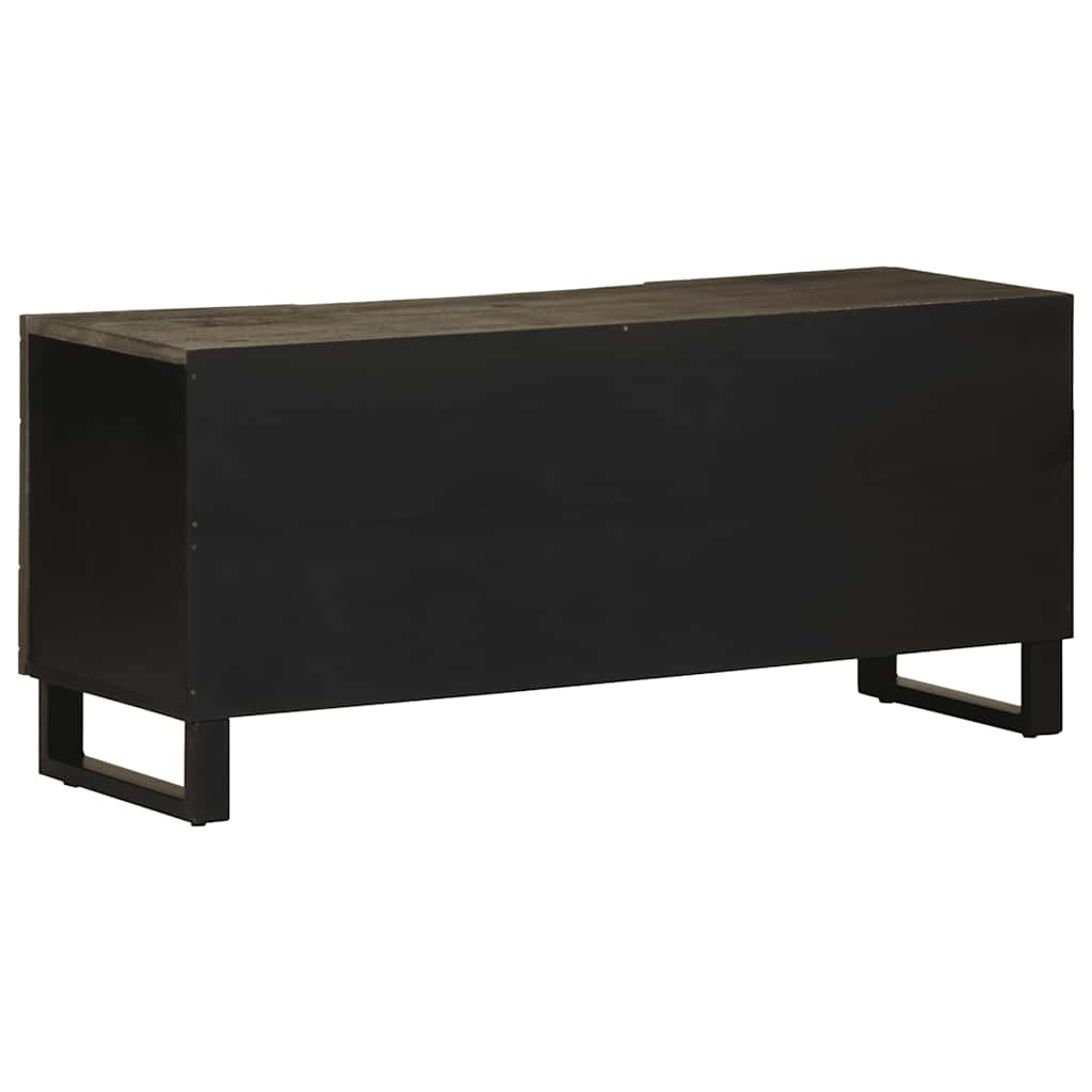 Tv-Meubel 105X33X46 Cm Massief Mangohout Zwart Donkergrijs