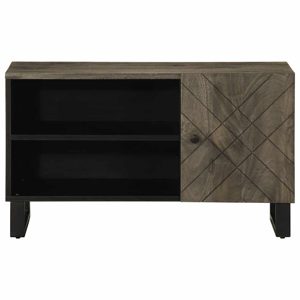 Tv-Meubel 80X33X46 Cm Massief Mangohout Zwart