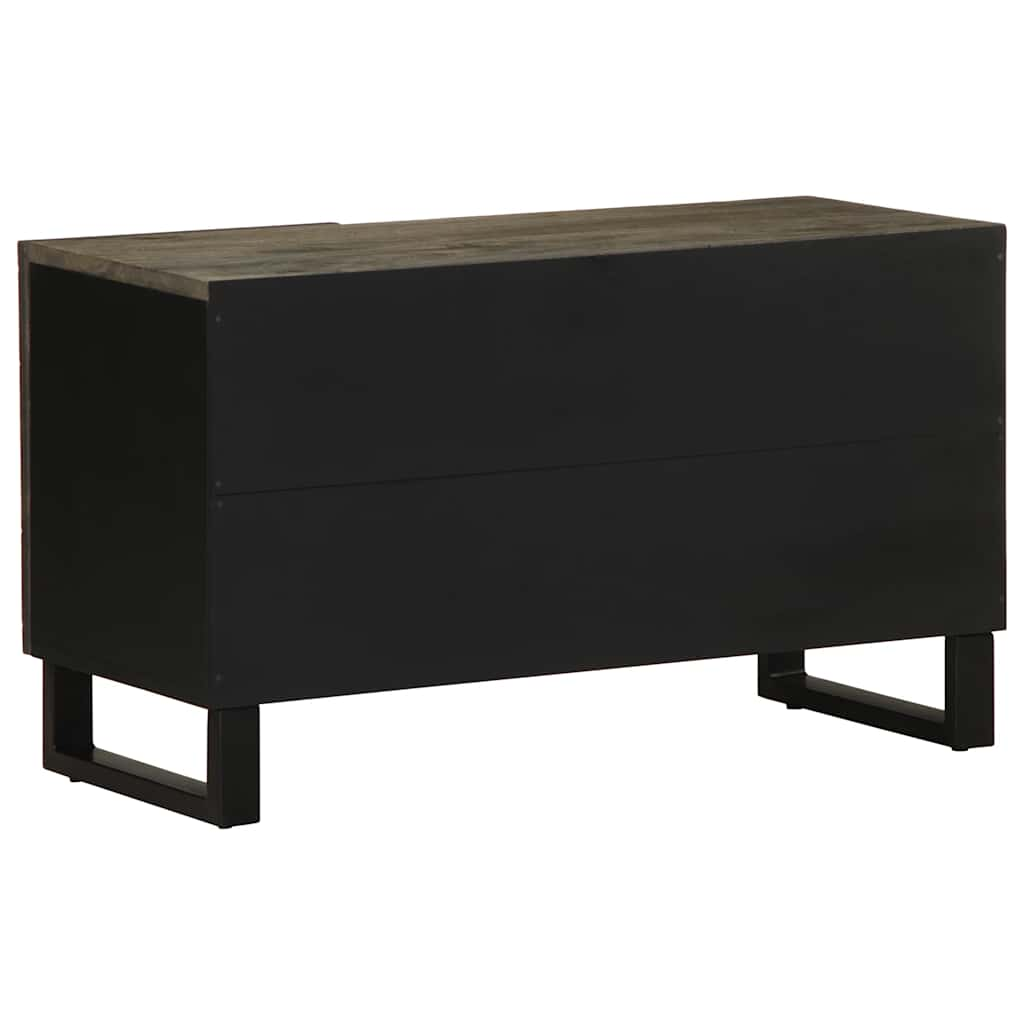 Tv-Meubel 80X33X46 Cm Massief Mangohout Zwart