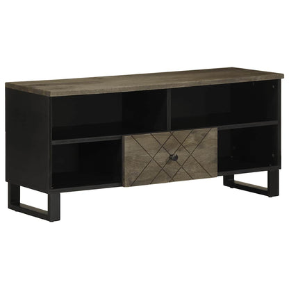 Tv-Meubel 100X33X46 Cm Massief Mangohout Zwart