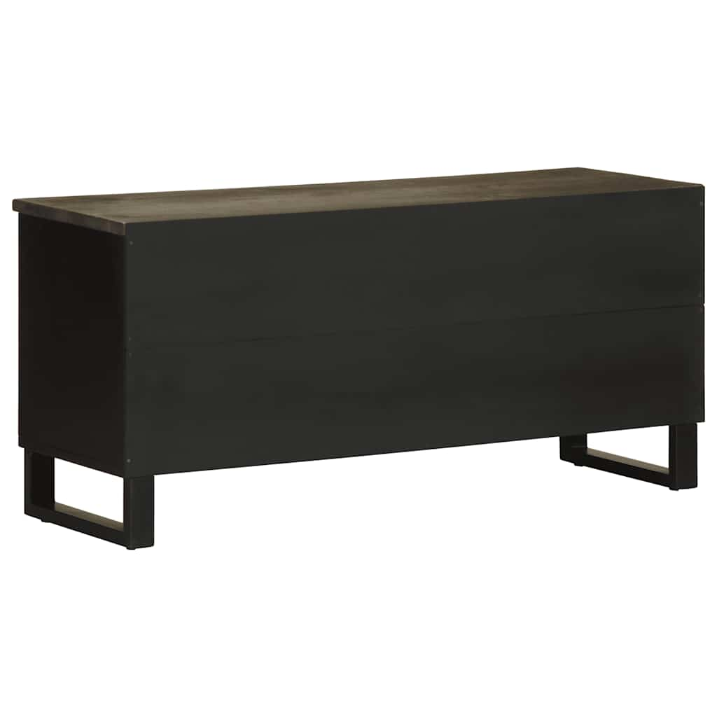 Tv-Meubel 100X33X46 Cm Massief Mangohout Zwart